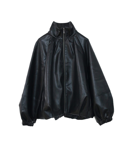 eco leather tuck blouson