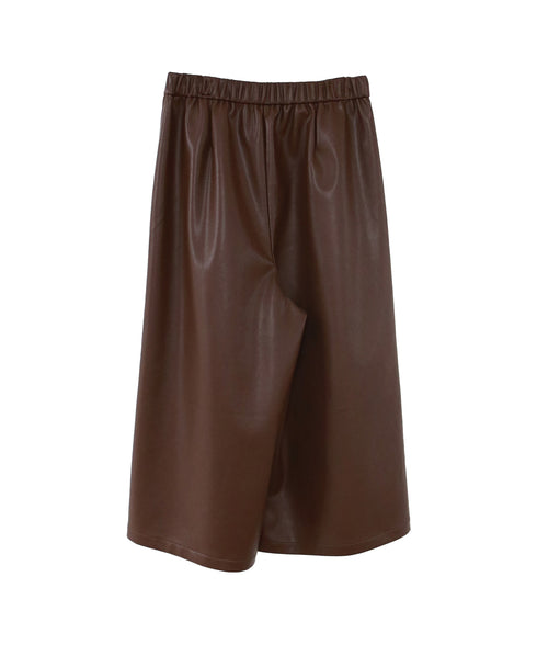 soft eco-leather half pants