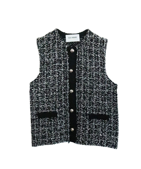 【予約】tweed knit fringe vest