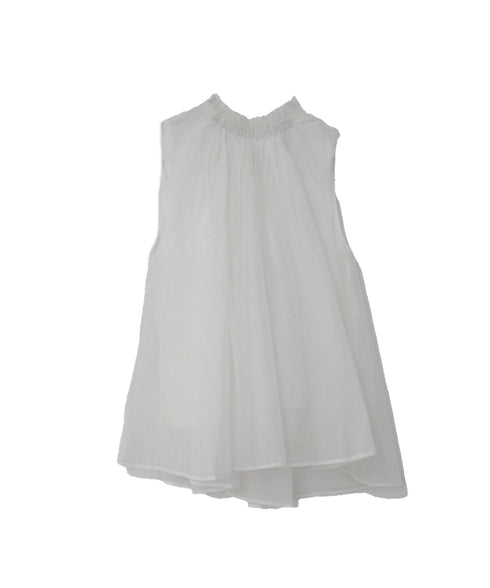 sheer starched cotton gather blouse