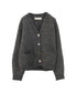 wool cotton aran knit cardigan