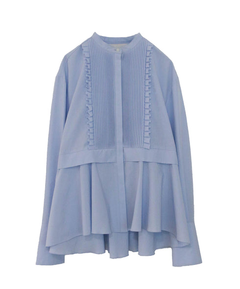 tuck frill flare shirt