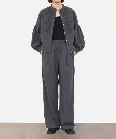 10/16発売予定 【SOI-MeME】diamond tuck embroidery drawstring pants