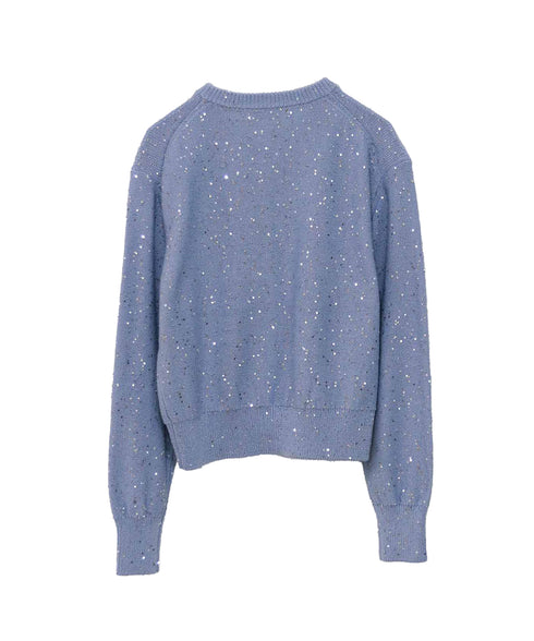 cotton polyester spangle cardigan