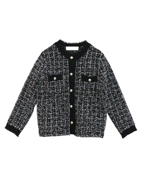 【予約】tweed knit fringe jacket