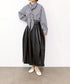 soft eco-leather barrel skirt
