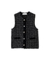 【SOI-MeME】tweed knit fringe vest