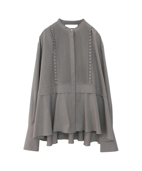 tuck frill flare shirt