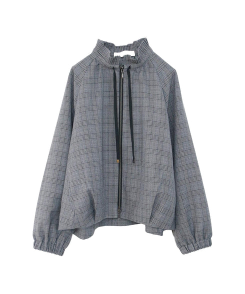 glen check blouson