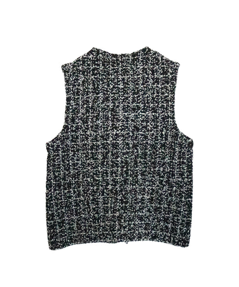 【予約】tweed knit fringe vest