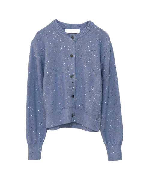 cotton polyester spangle cardigan