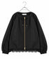 scallop-lace hem twill blouson