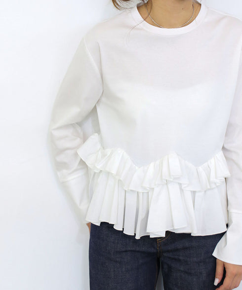 spiral ruffle cutsew top