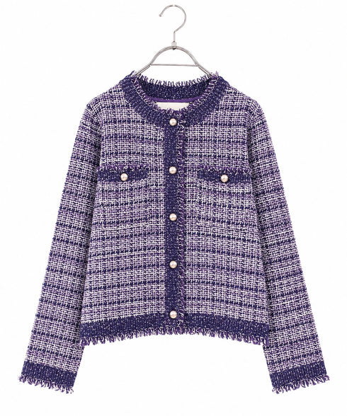 boucle tweed knit jacket