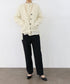 wool cotton aran knit cardigan