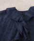 sheer check raffle collar blouse