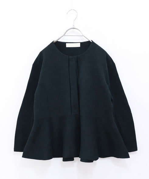 paper knit embroidery peplum jacket