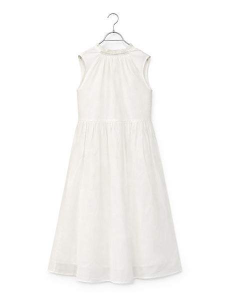 sheer starched cotton 2way gather dress