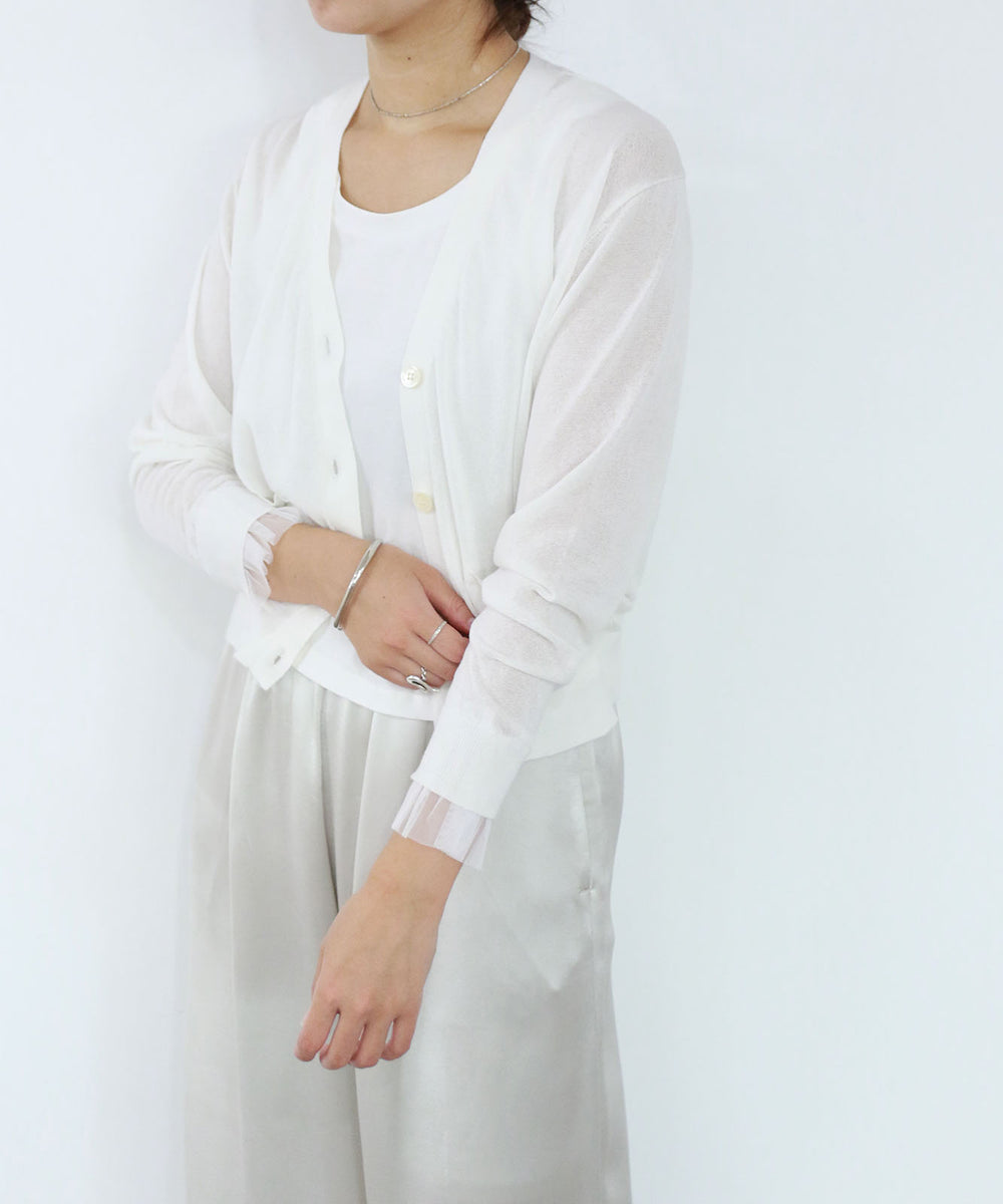 high twist cotton sheer tulled cardigan – MARILYN MOON high twist cotton sheer tulled cardigan – MARILYN MOON