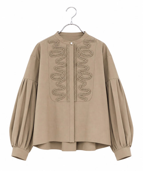 10/16発売予定【SOI-MeME】diamond tuck embroidery modern blouse