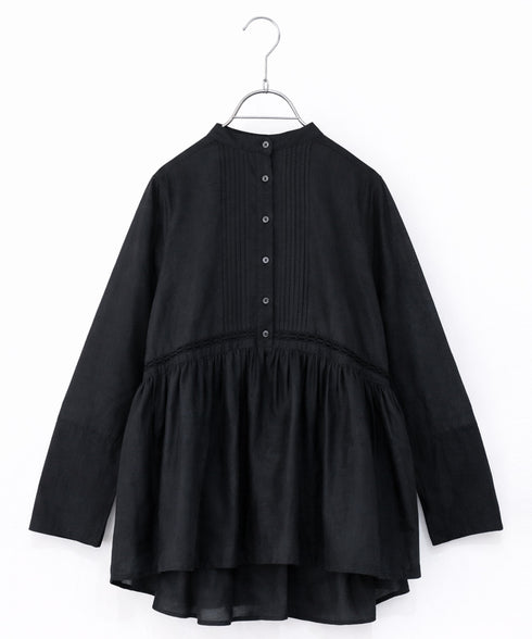 sheer starched cotton lace flare blouse