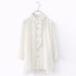 picot raffle collar tuck blouse