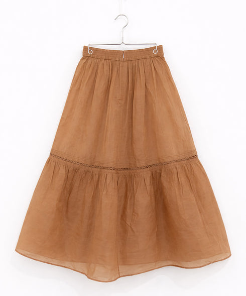 sheer starched cotton lace tiered skirt