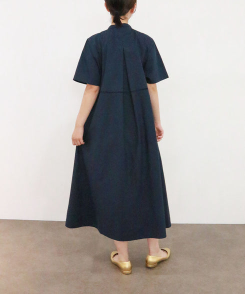 pin tuck bosom embroidery one-piece