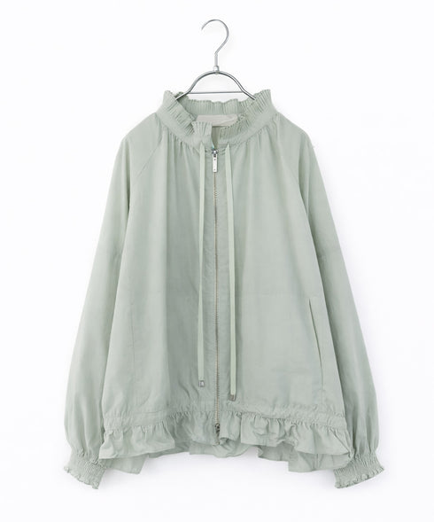 pleats sheer dolman blouson