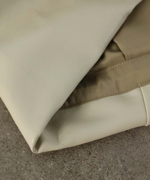 soft eco-leather padded midi blouson