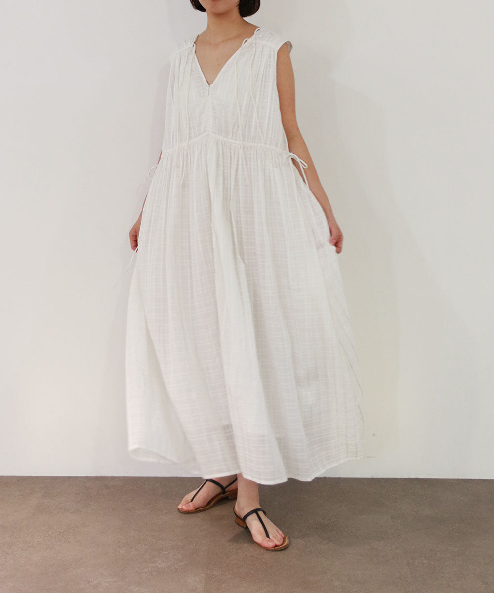sheer check 2way gathered dress – MARILYN MOON OFFICIAL ONLINE SHOP