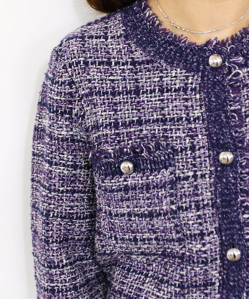 boucle tweed knit jacket