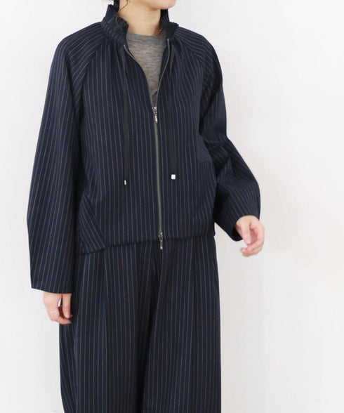 warm pinstripe blouson