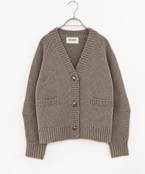 10/9発売予定 【SOI-MeME】lame knit raglan cardigan