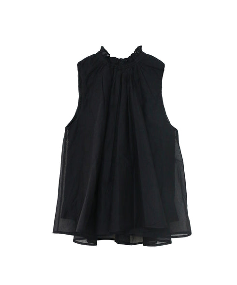 sheer starched cotton gather blouse