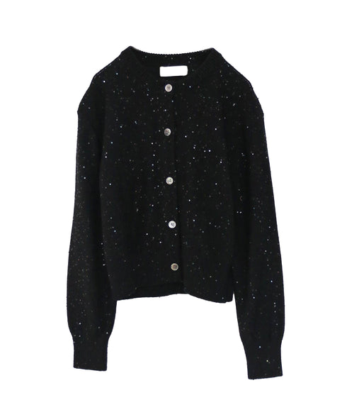 cotton polyester spangle cardigan