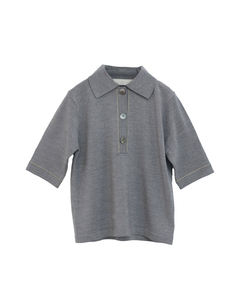lame wool polo knit