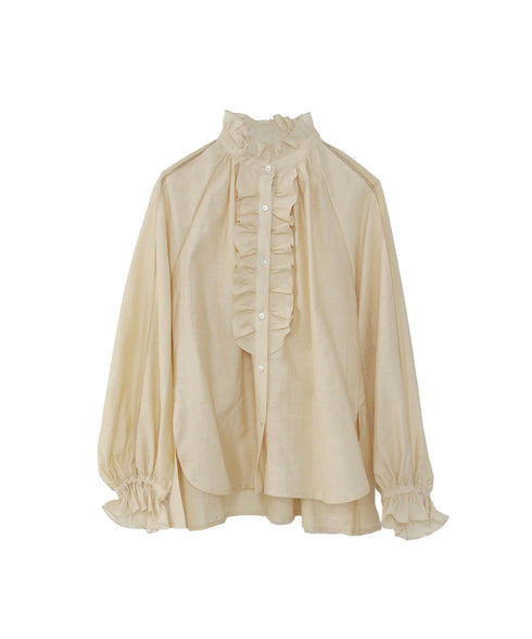 Sheer jabot lace blouse