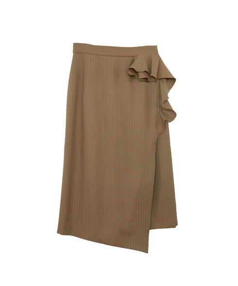 warm pinstripe wrap skirt