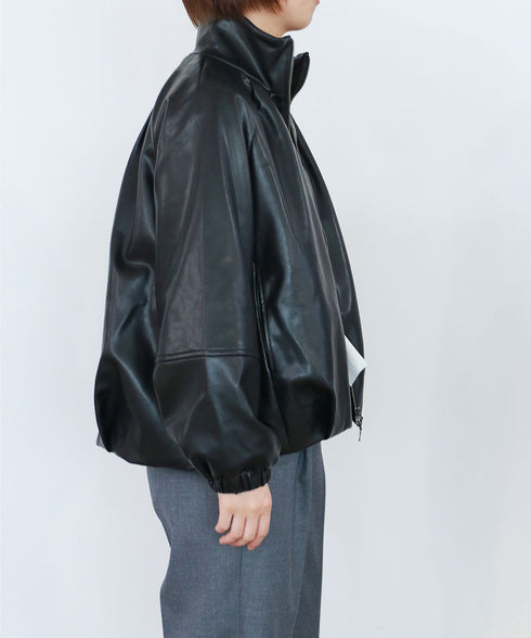 eco leather tuck blouson