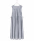 sheer check 2way gathered dress