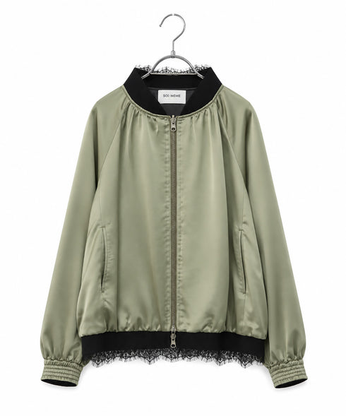 【SOI-MeME】eyelash lace satin reversible blouson