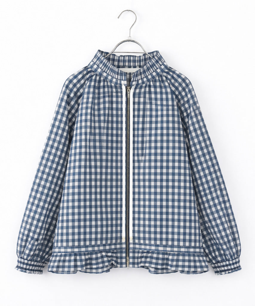 再入荷】gingham check pleats frill blouson – MARILYN MOON OFFICIAL