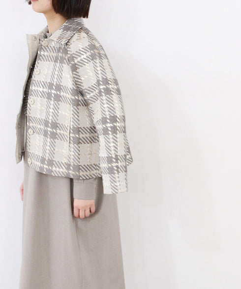 【SOI-MeME】check lame jacquard jacket
