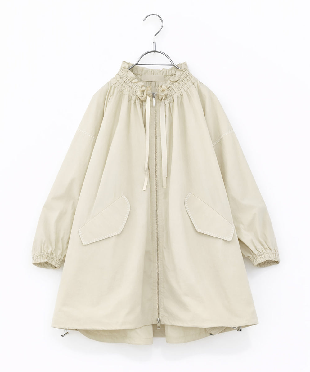 shirring gather embroidery midi-blouson – MARILYN MOON OFFICIAL