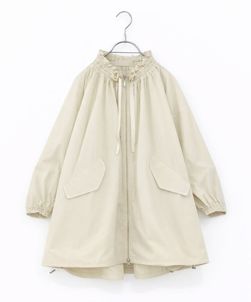 【予約】shirring gather embroidery midi-blouson