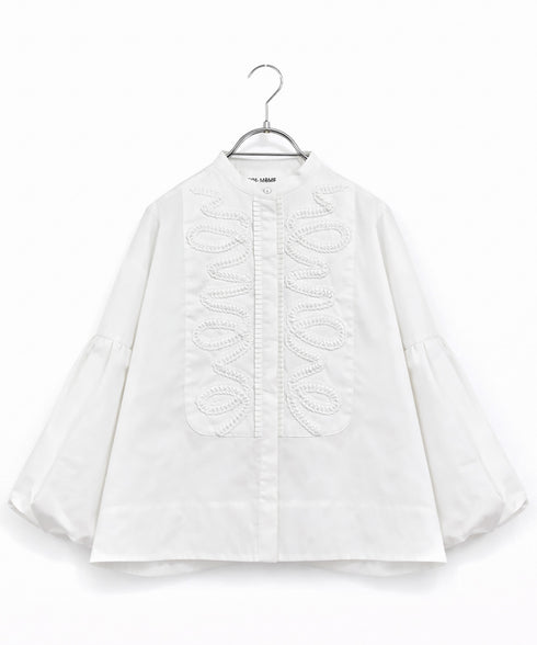 【SOI-MeME】diamond tuck embroidery blouse