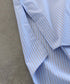 【SOI-MeME】stripe embroidery tie blouse