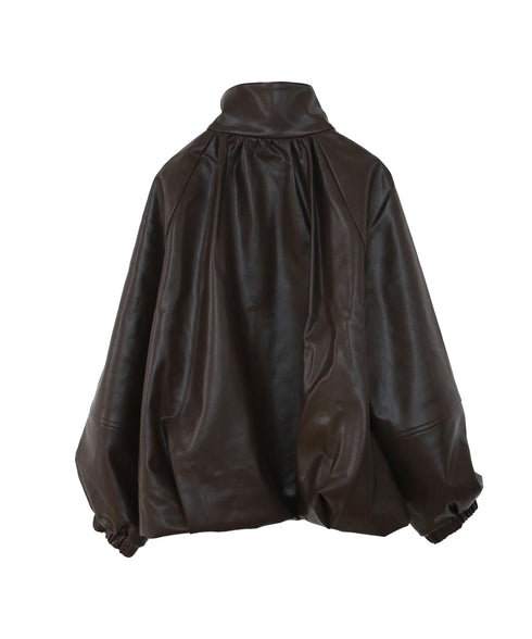 eco leather tuck blouson