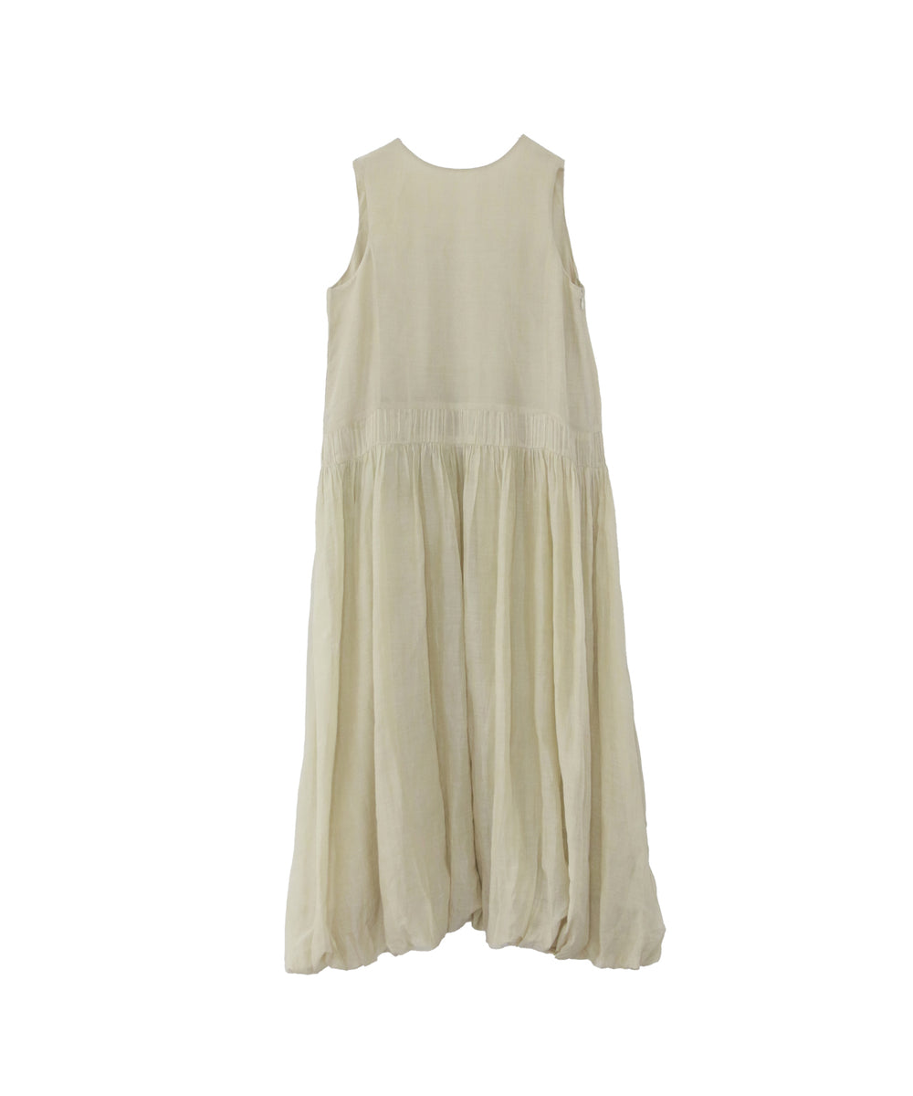 tuck technique sheer cotton 2way balloon dress – MARILYN